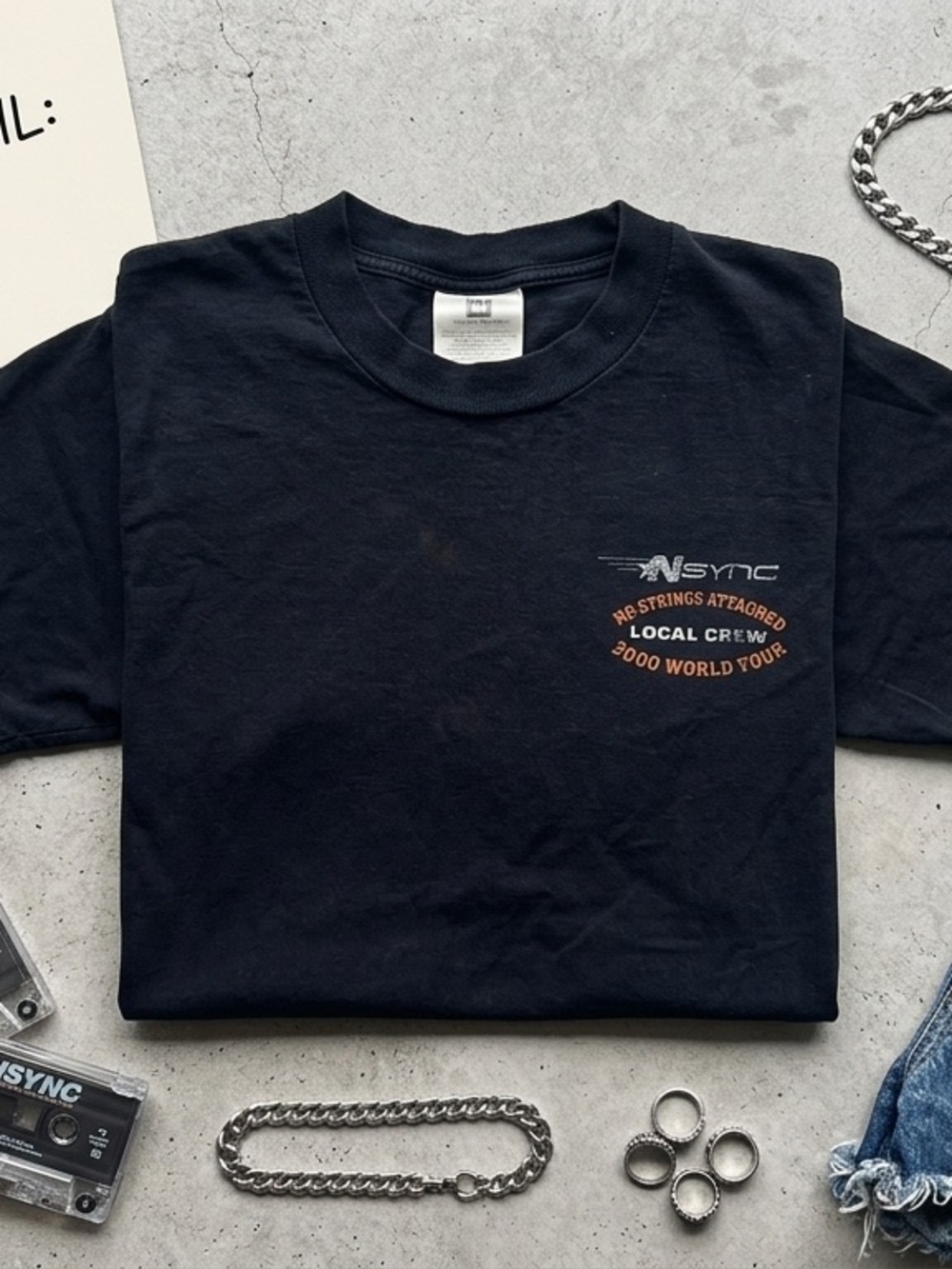 NSYNC Black 'No Strings Attached' 2000 World Tour Tee